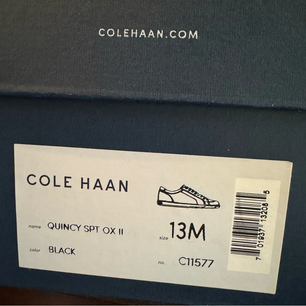 Cole Haan “New” Quincy Sport OX II men’s black leather lining/insole sneaker - Picture 9 of 10